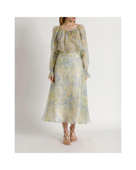 Alberta Ferretti Natural Midi Skirts