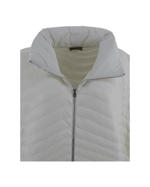 Herno Jassen ,Wit ,Gewatteerde Witte Poncho Jas in het Gray