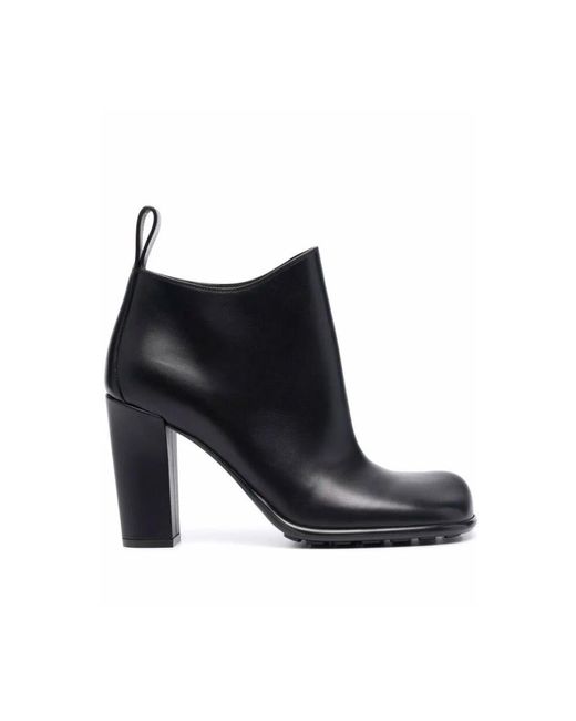 Bottega Veneta Black Schwarzer Leder Knöchelstiefel