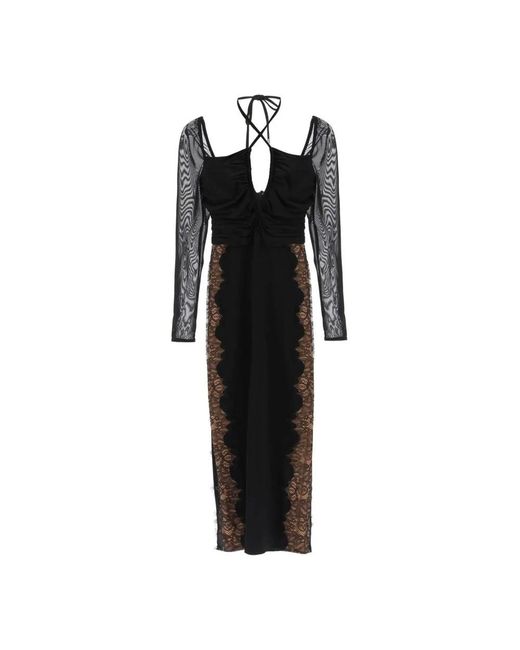 Vestido midi diario Self-Portrait de color Black