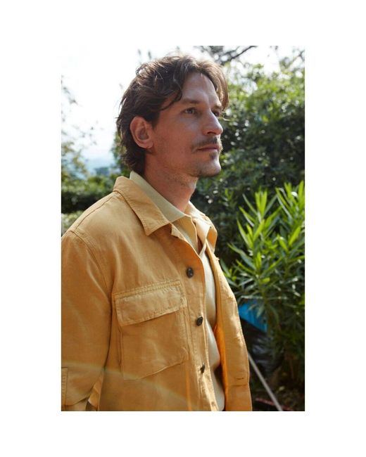 Mason's Gelbe Hanf Baumwolle Overshirt Jacke in Metallic für Herren
