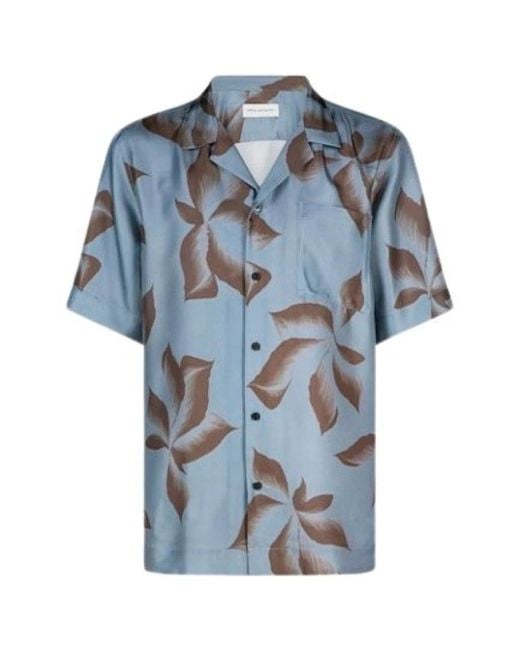 Dries Van Noten Blue Short Sleeve Shirts for men