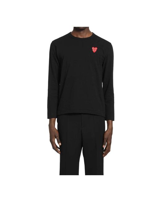 COMME DES GARÇONS PLAY Black Long Sleeve Tops for men