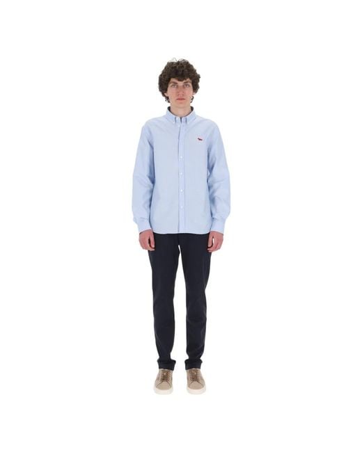 Maison Kitsuné Blue Casual Shirts for men