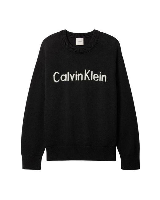 Calvin Klein Black Round-Neck Knitwear