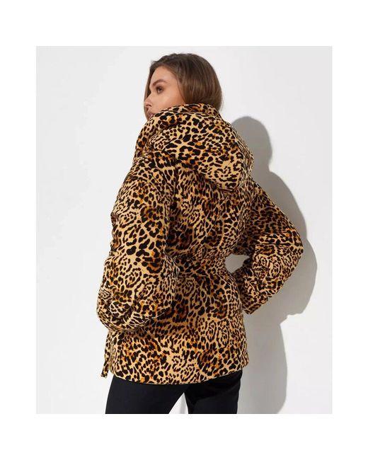 Norma Kamali Brown Panther-print kapuzenjacke
