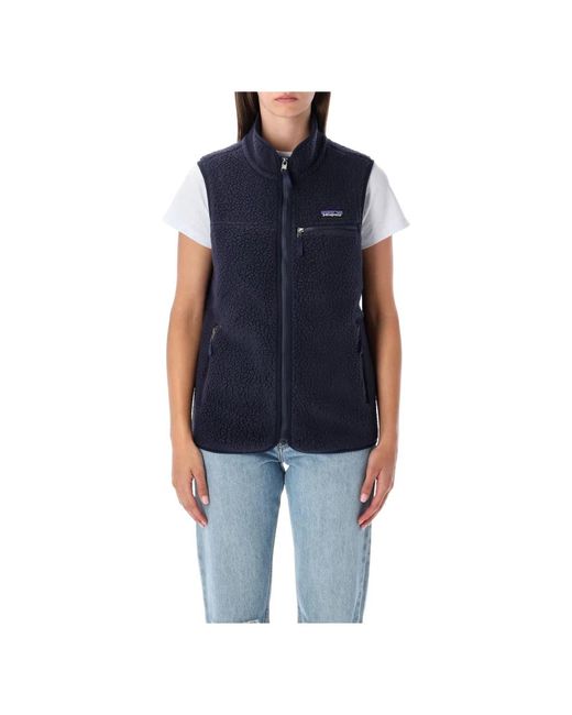 Patagonia Shearling Fleece Rits Vest in het Blue