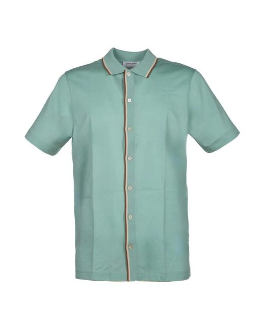 Gran Sasso Green Short Sleeve Shirts for men