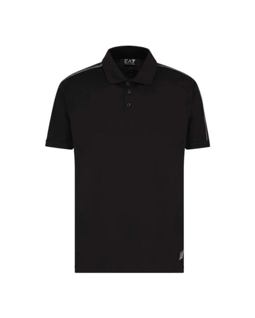 EA7 Tops ,Zwart ,Zwarte Polo Shirt Van Ea 7 in het Black voor heren