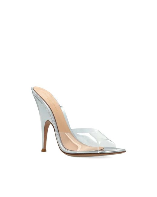 Gianvito Rossi White Heeled Mules