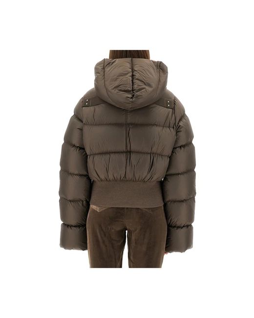Rick Owens Hooded Down Jacket in het Brown