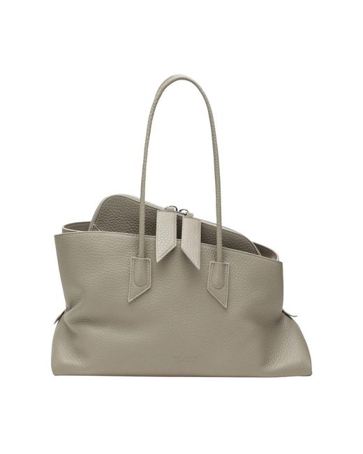 The Attico Gray Shoulder Bags