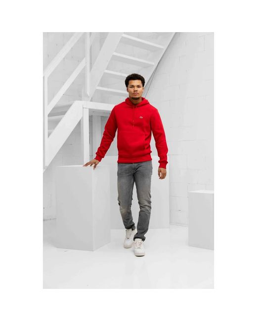 Lacoste Basic Hoodie in het Red voor heren