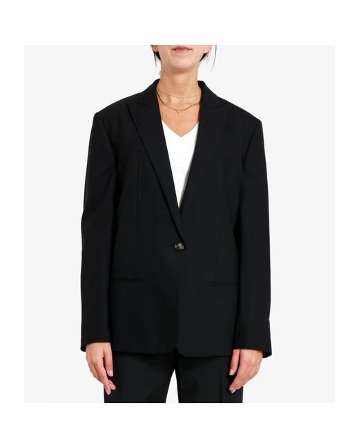 Alberta Ferretti Jassen ,Zwart ,Wol Blazer Met Revers in het Black