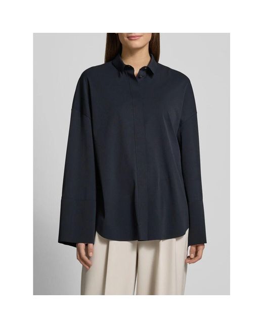 Max Mara Blue Blaues Freizeithemd Mit Klassischem Kragen