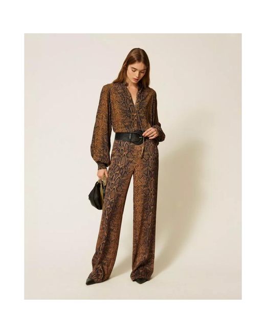 Twinset Brown Wide Trousers