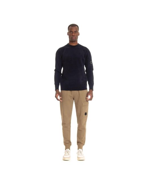 C P Company Blue Round-Neck Knitwear for men