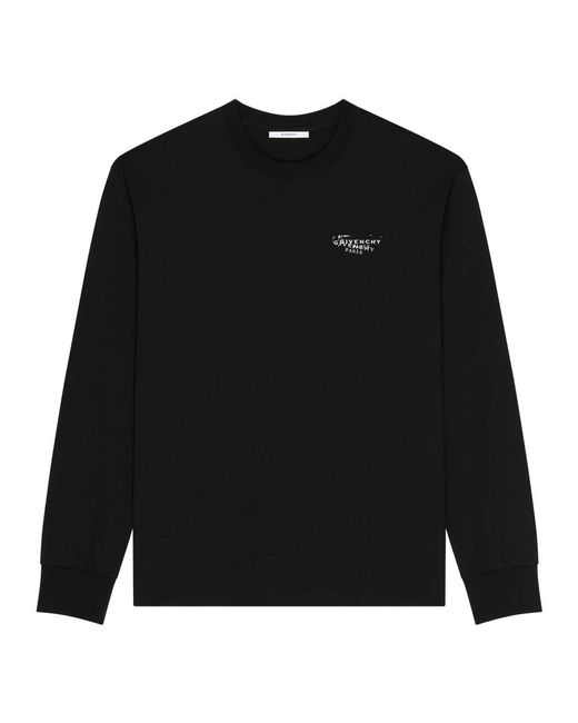 Givenchy Tops ,Zwart ,Katoen Regular Longsleeves T-Shirt in het Black voor heren