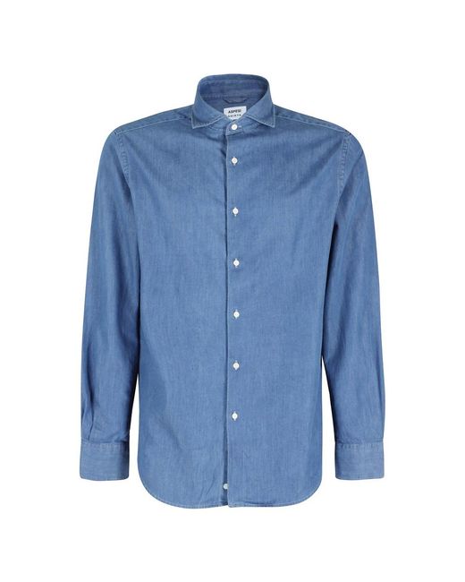 Aspesi Blue Denim Shirts for men