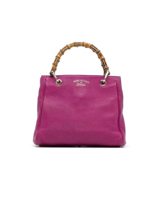 Gucci borsa shopper in pelle rosa usata di Gucci in Viola | Lyst