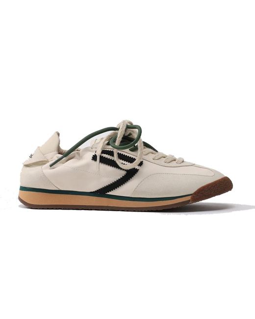PURAAI Veganistische Canvas Sneaker Met Suède Inzetstukken in het White voor heren
