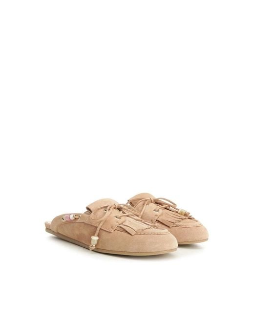 Stuart Weitzman Natural Mules