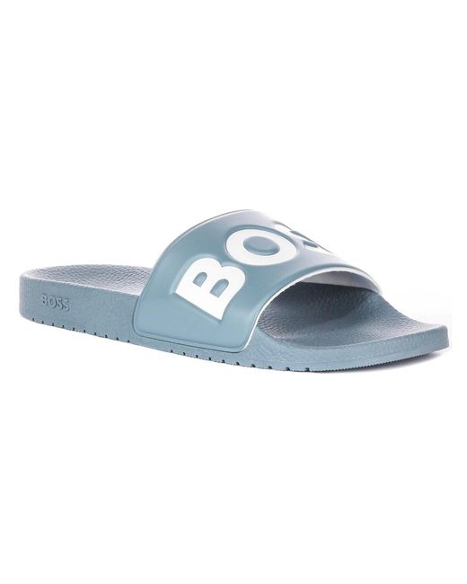 Boss Blue Sliders for men
