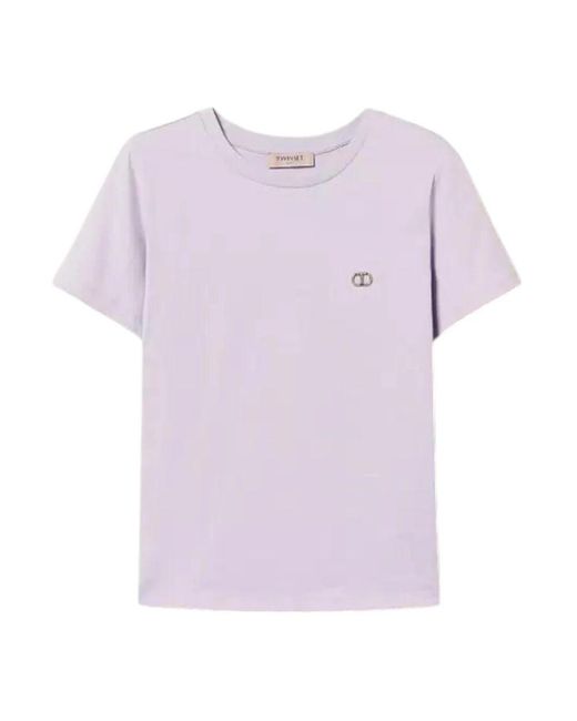 Twinset Purple Weiße T-Shirts Und Polos