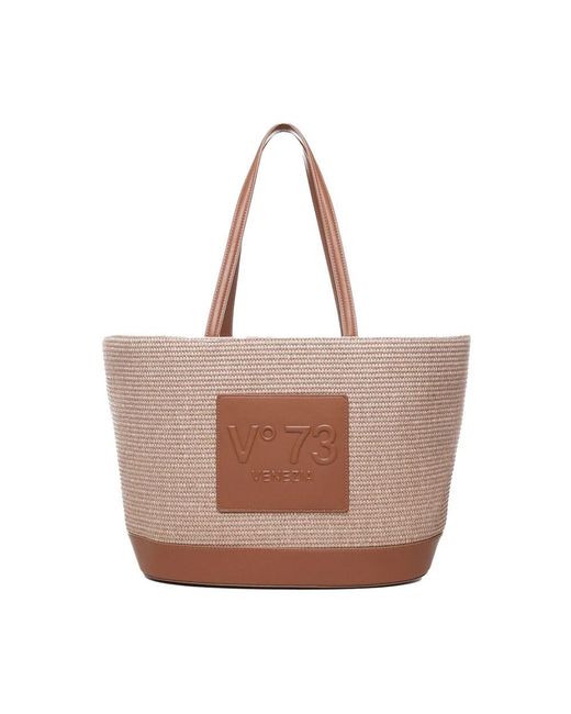 V73 Brown Braune Katzenstroh Tasche Mit Logo