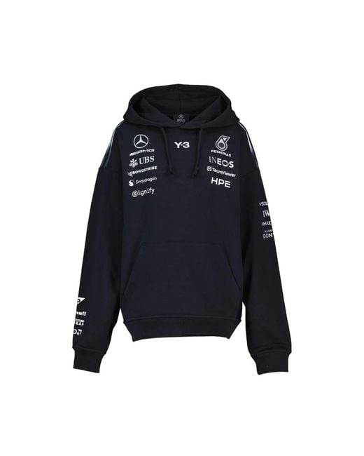 Y-3 Blue Hoodies for men