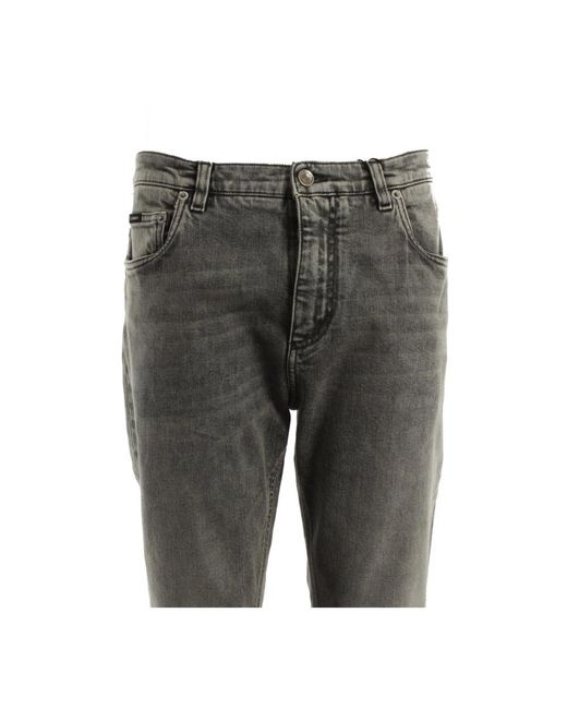 Dolce & Gabbana Gray Straight Fit Jeans for men