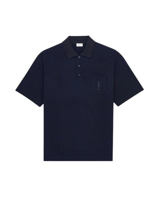 Saint Laurent Cassandra Polo in het Blue voor heren