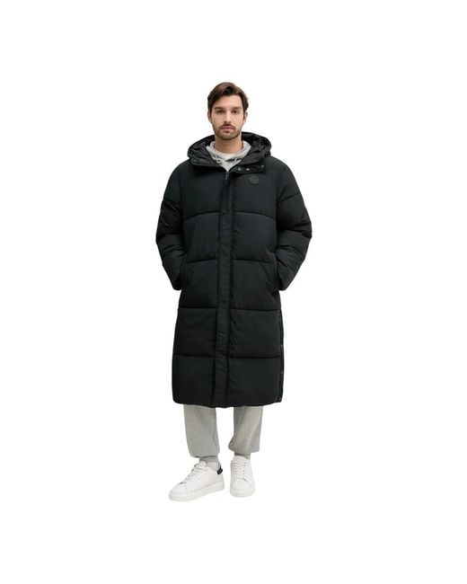 Converse Hooded Logo-Patch Coat in het Black voor heren
