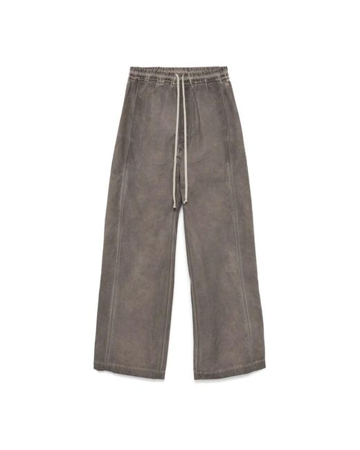 Rick Owens Gray Wide Trousers for men