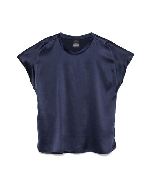 Pinko Overhemden ,Blauw ,Satijn Farida Blouse in het Blue