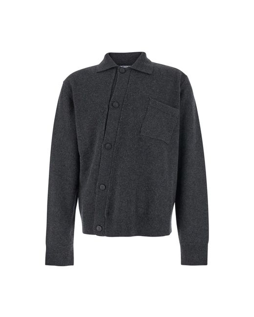 Jacquemus Truien & Vesten ,Grijs ,Wol Asymmetrische Grijze Wollen Vest Jas in het Gray voor heren
