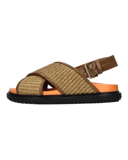 Flat Sandals Marni en coloris Brown