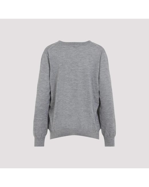 Bottega Veneta Gray Luxuriöser grauer kaschmirpullover