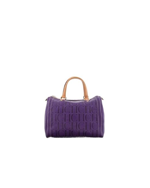 Carolina Herrera Purple Tote Bags
