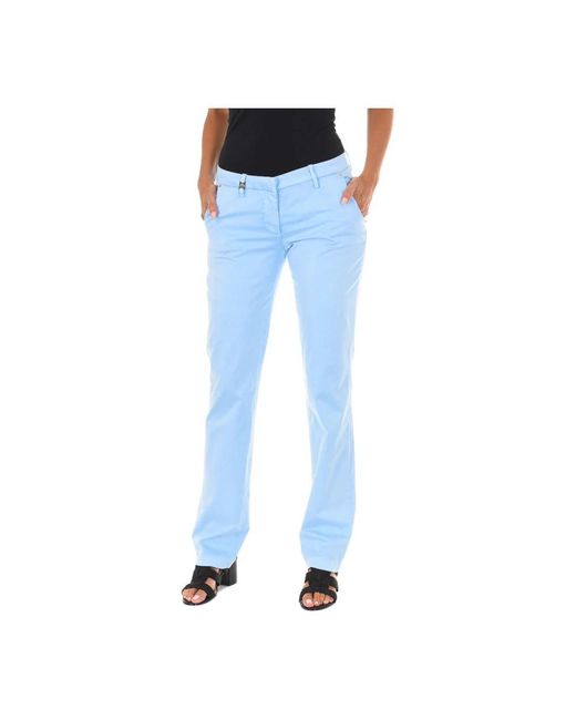 Met Broeken ,Blauw ,Katoen Straight Broeken in het Blue