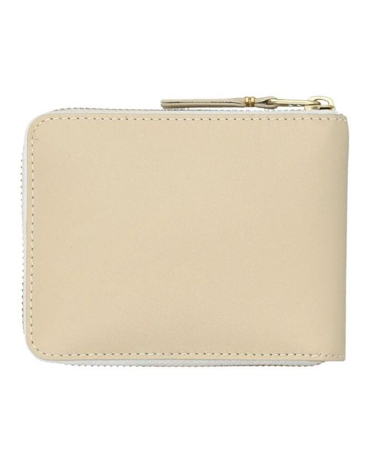 Comme des Garçons Ecru kleine reißverschlussbrieftasche in Natural für Herren