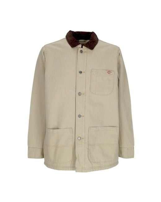 Dickies Canvas Arbeitsjacke Chore Coat Stone Washed in Natural für Herren
