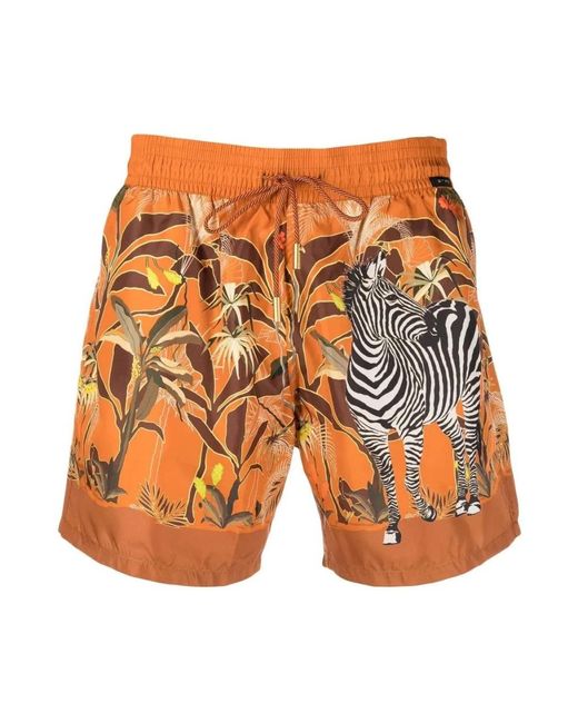 Etro Orange Beachwear for men