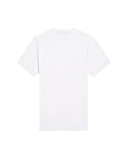 Fred Perry Tops ,Wit ,Katoen Sportief Katoenen T-Shirt Met Geribbelde Kraag in het White voor heren
