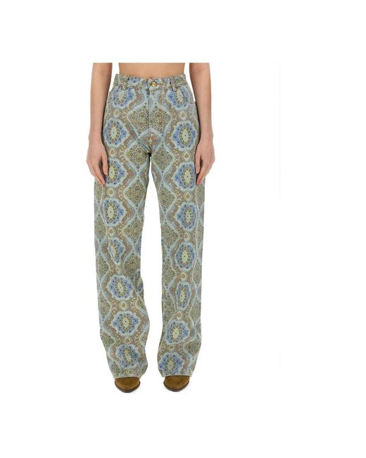 Etro Green Straight Jeans
