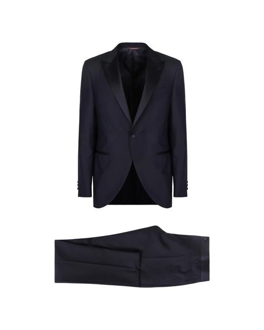 Canali Blue Single Breasted Suits for men