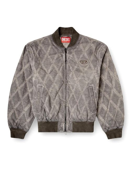 DIESEL Gray Bomber Jackets for men
