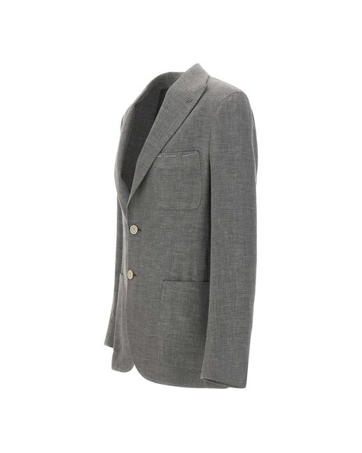 Eleventy Linnen-Wol-Zijde Blazer in het Gray voor heren