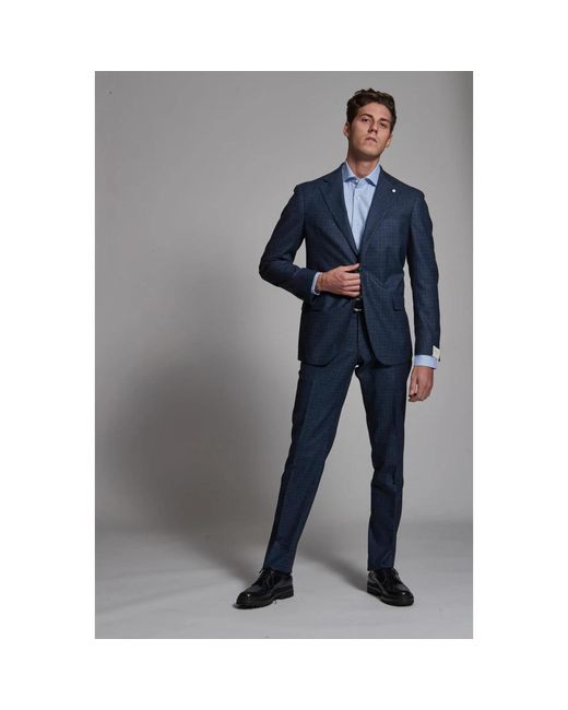 Luigi Bianchi Blue Single Breasted Suits for men