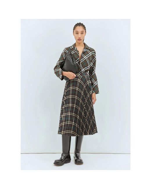 Burberry Gray Midi Skirts